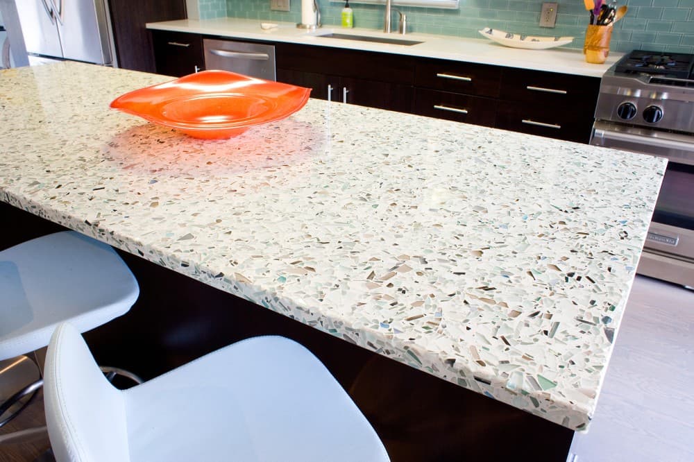 16 recycled glass countertops