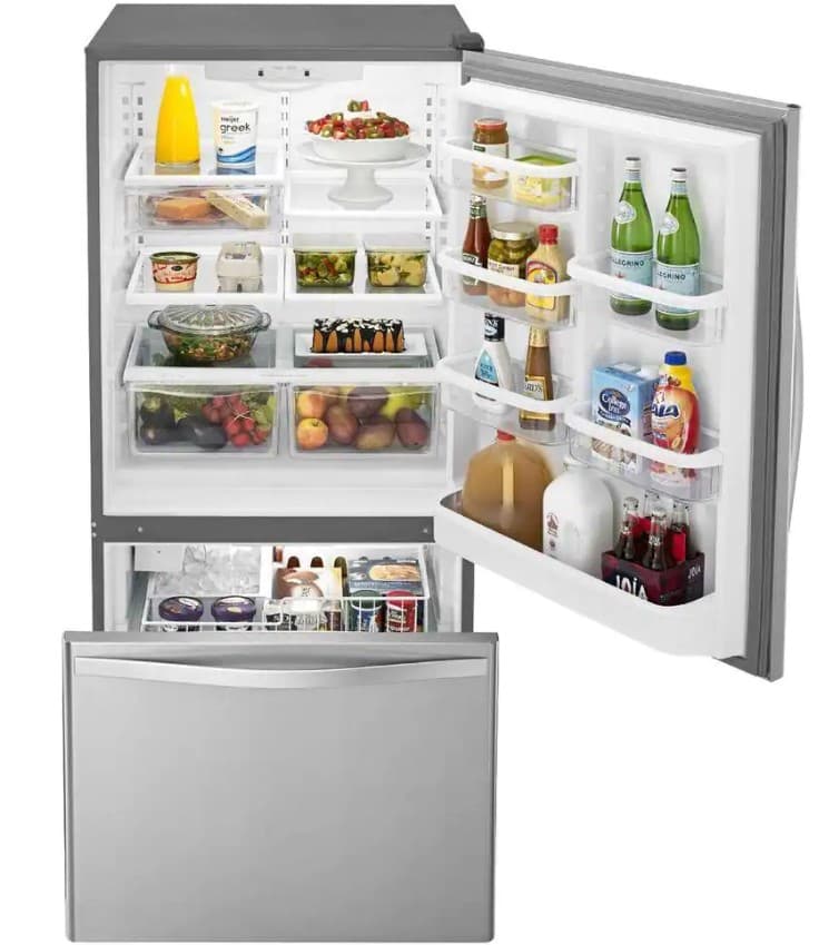 Refrigerator in Stainless Steel with Spill Guard Glass Shelve