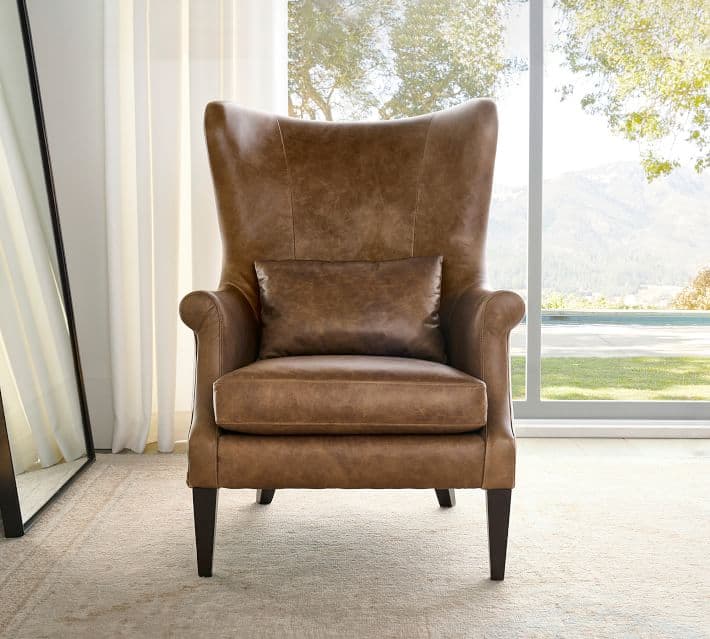 champlain wingback leather armchair