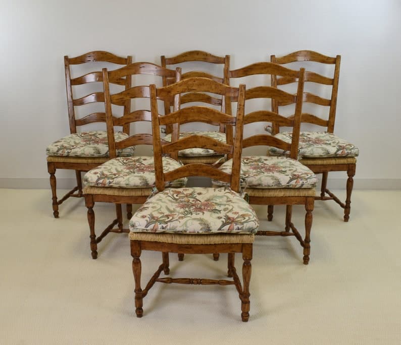 french country ladder back dining chairs