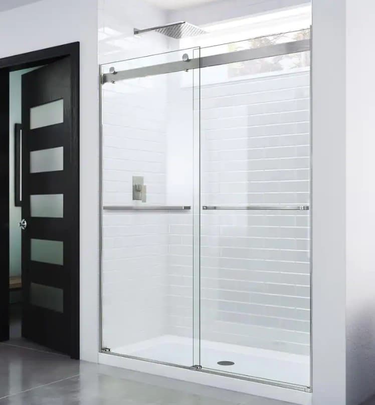 semi frameless shower door