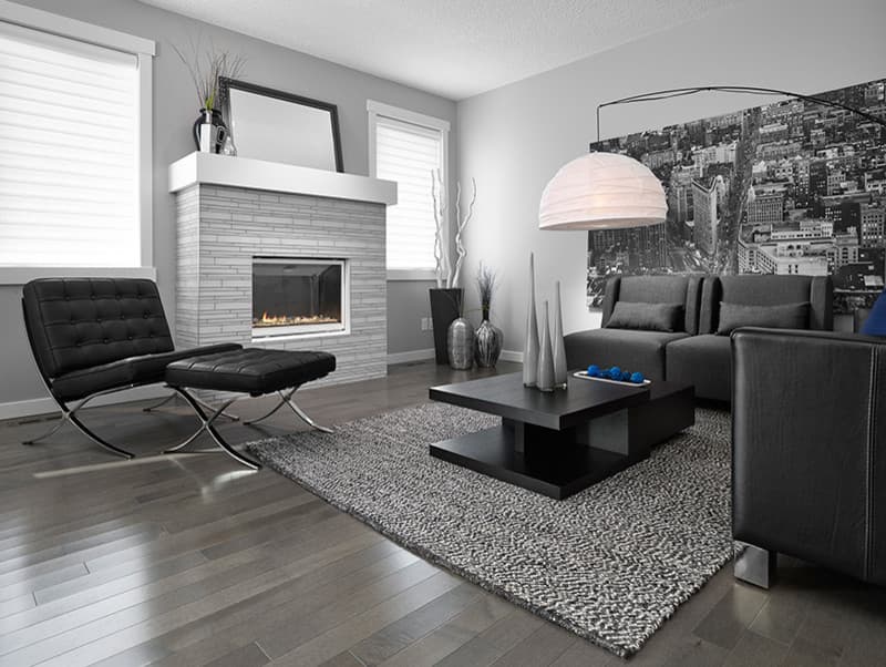 dark gray furniture with gray floor