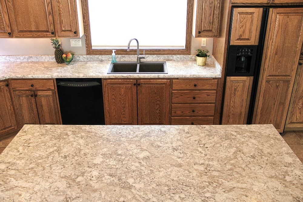 laminate countertops with oak cabinets