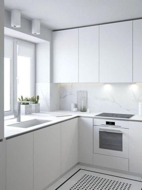 monochrome white appliances with white cabinets