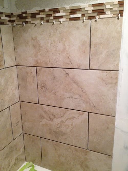 beige grout with beige tile