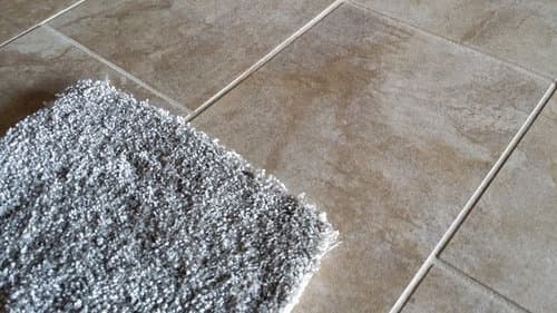 gray grout with beige tile