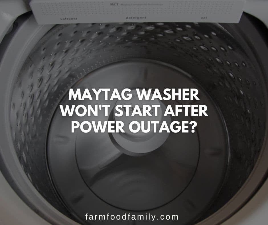 maytag washer wont start after power outage