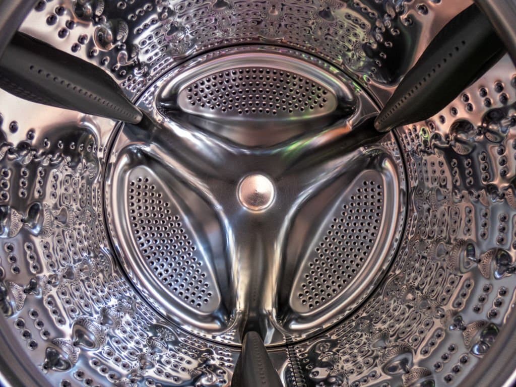 water in washing machine drum