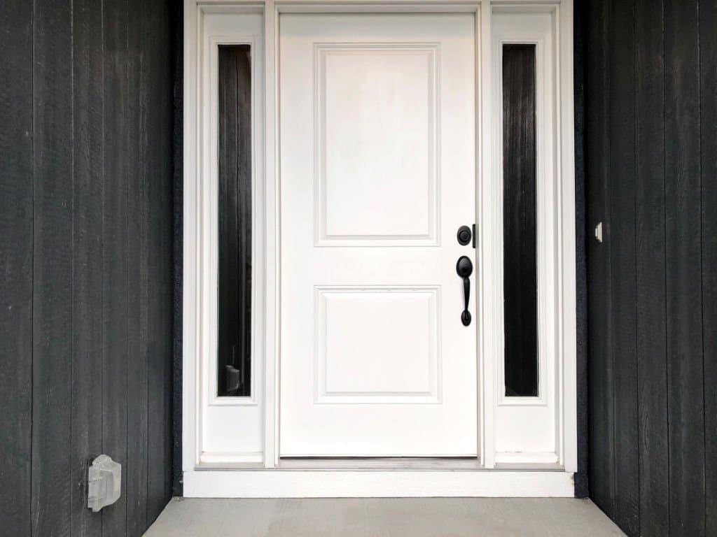 white front door