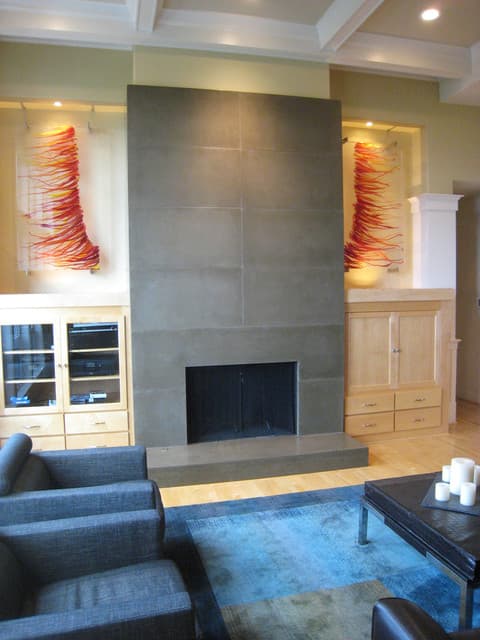 artwork with fireplace