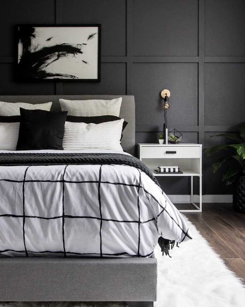 bedroom accent wall black paint 1