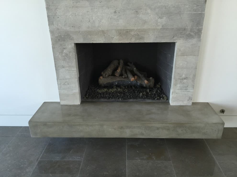concrete fireplace hearth