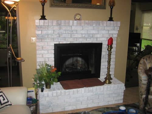 fireplace hearth with tiles