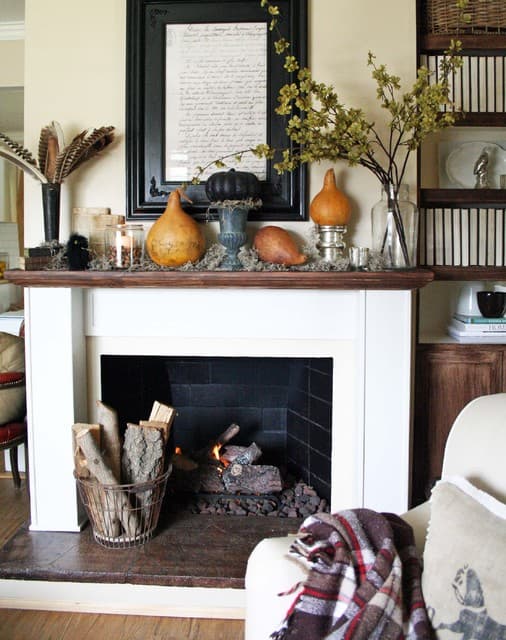 fireplace mantel for fall
