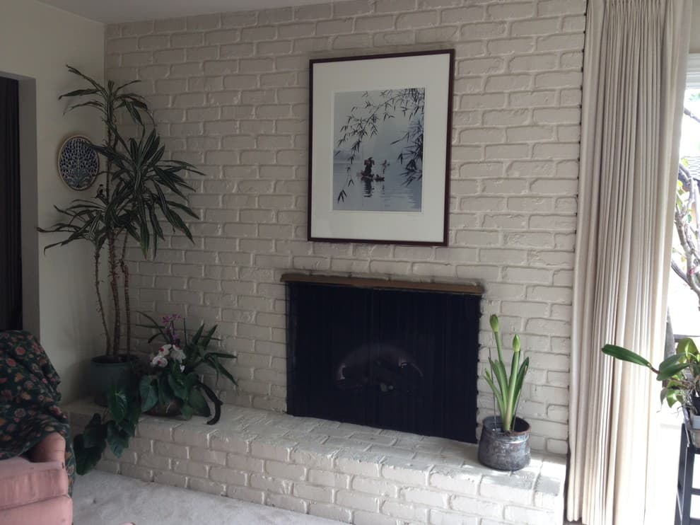how to clean white brick fireplace