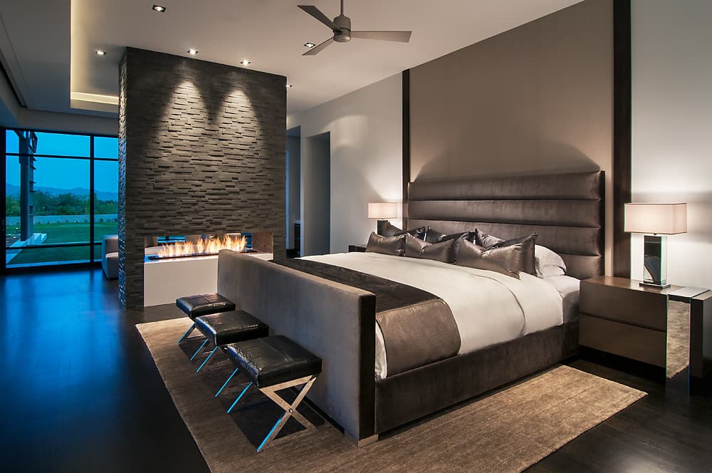 modern bedroom fireplace 1