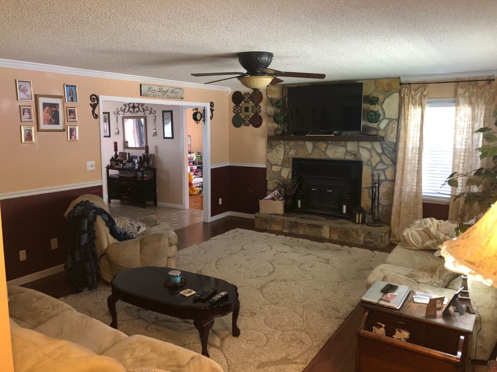 small Awkward living room layout with fireplace TV