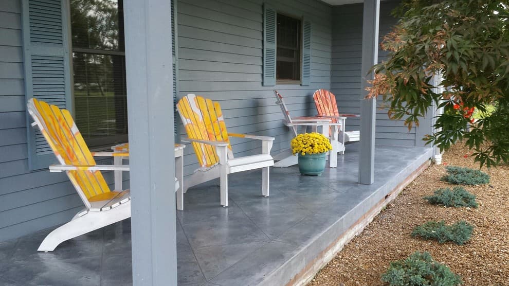 stained concrete porch