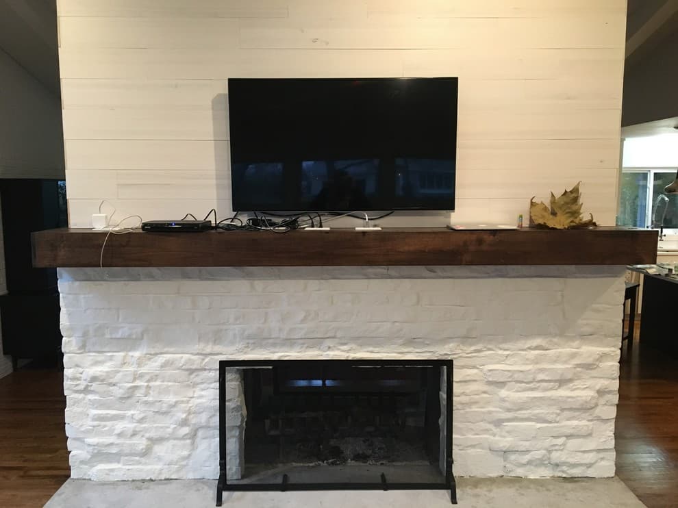 tv cords over fireplace
