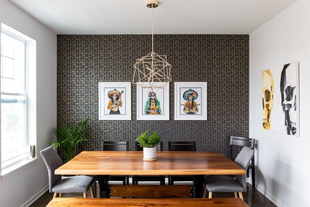dining room accent wall wallpaper