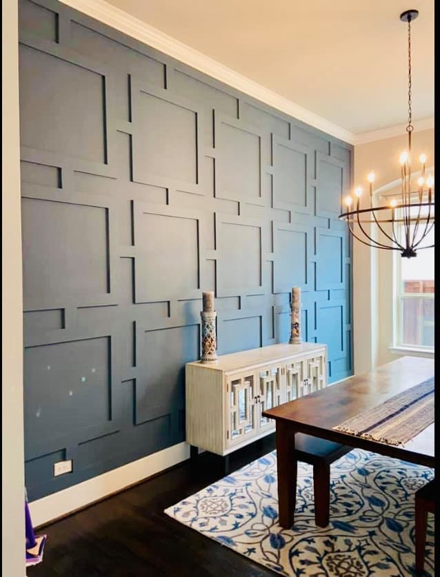 dining room accent wall wooden slat