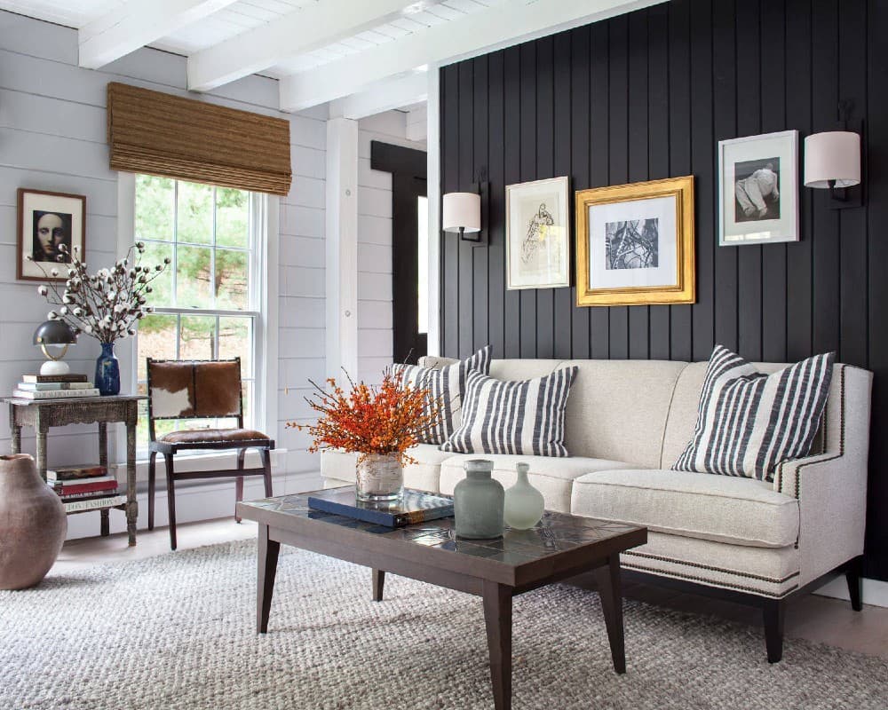 farmhouse accent wall living room 1