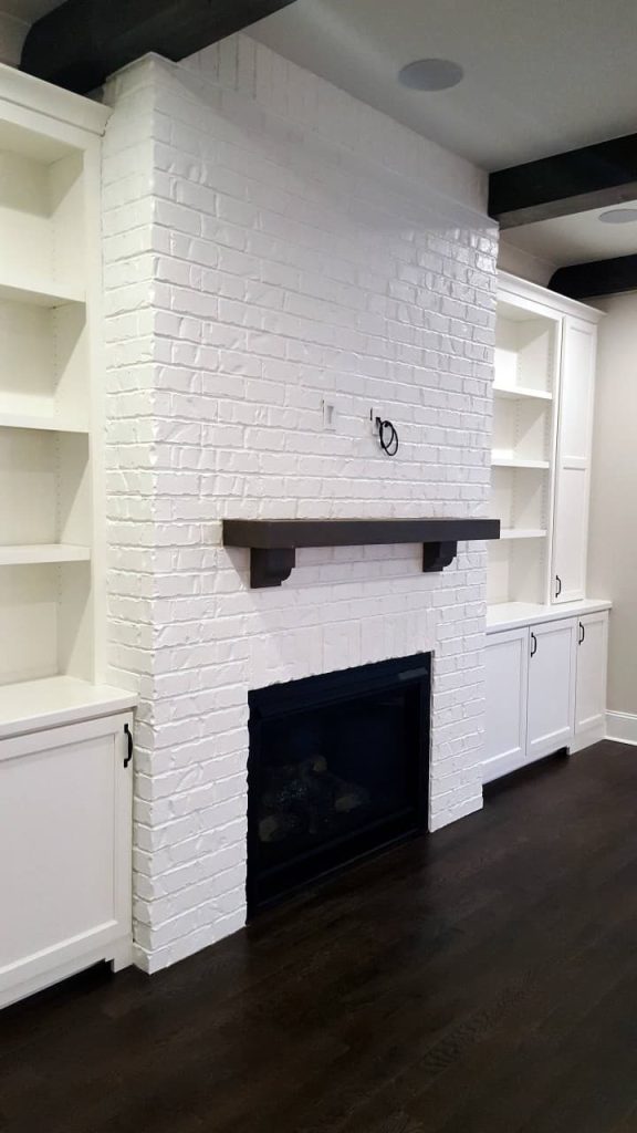 faux painted fireplace