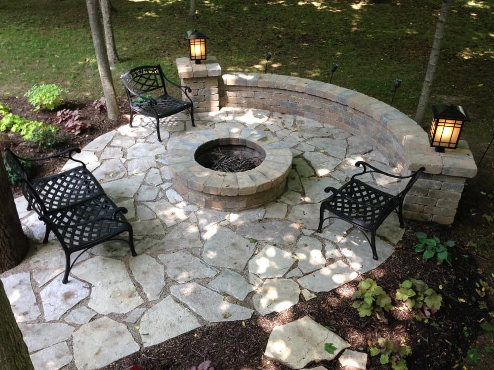 flagstone patio with firepit 1
