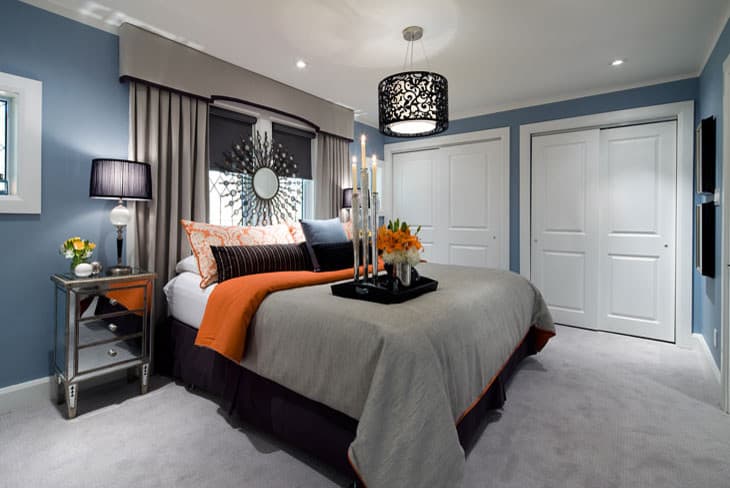 gray and orange bedroom 2