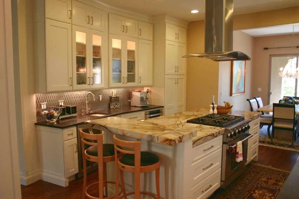 kitchen island with stove seating 2