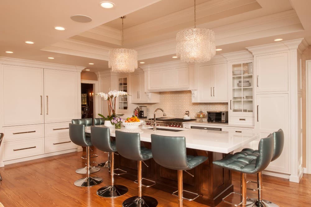 large kitchen island with seating