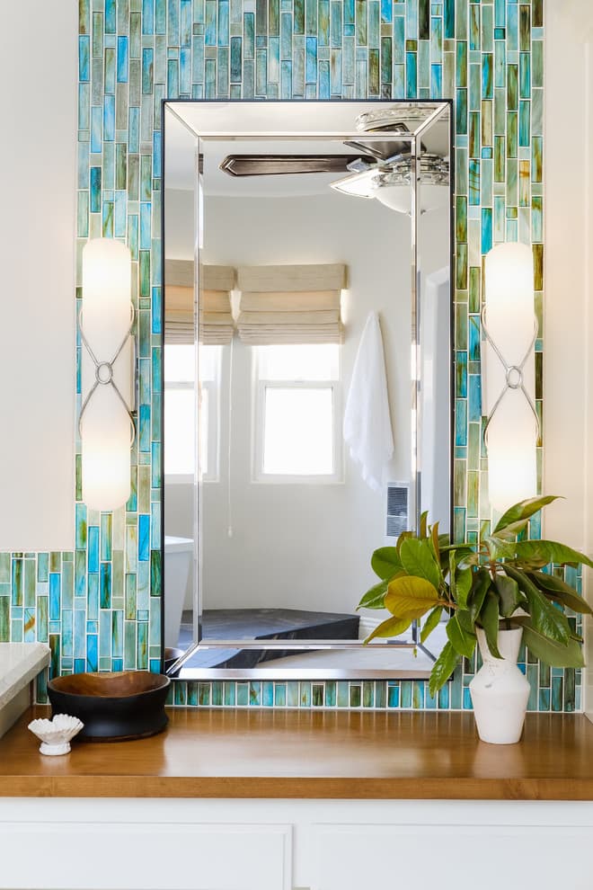 master bathroom mosaic tile backsplash