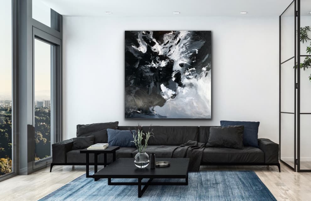 modern black living room 1