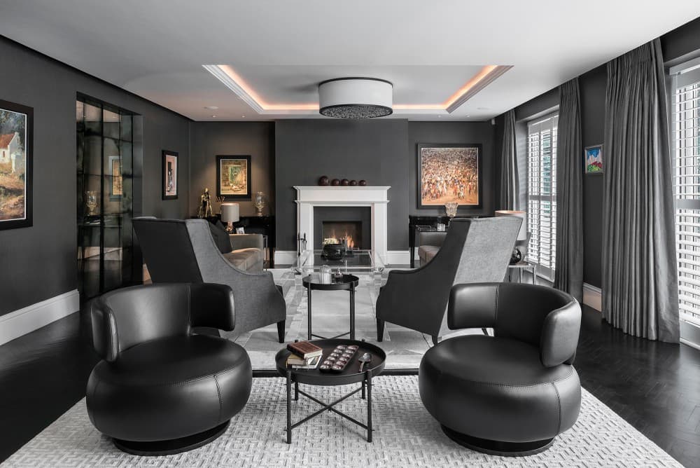 modern black living room 2