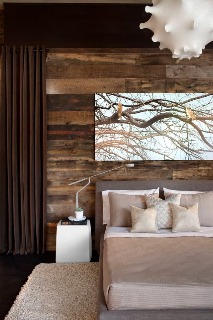 modern wood accent wall