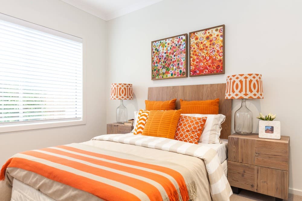 orange white bedroom 1