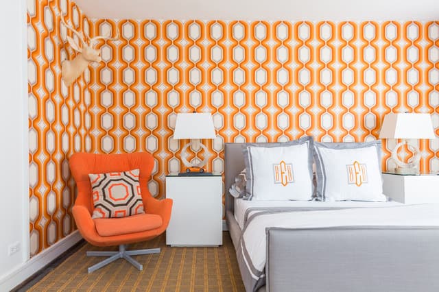 orange white bedroom 2