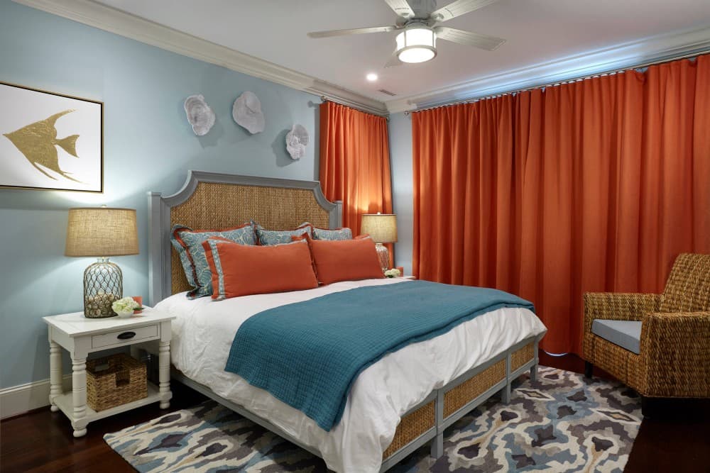 teal and orange bedroom 1