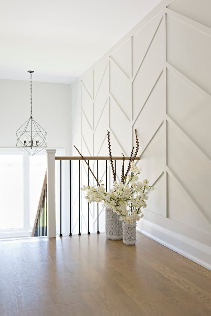 white wood accent wall