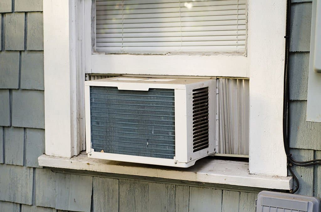 window air conditioner on