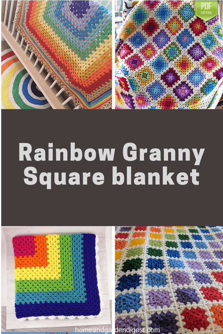 20 Creative Crochet Rainbow Blanket Free (With Tutorials)