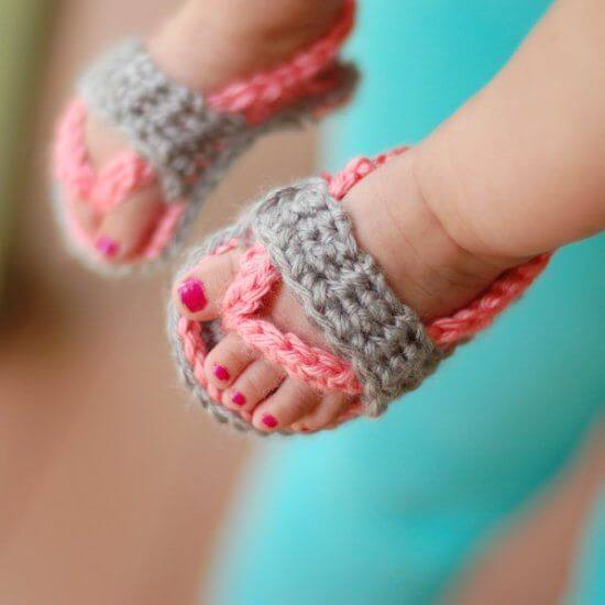20 Crochet Baby Flip Flop Sandals Free Patterns