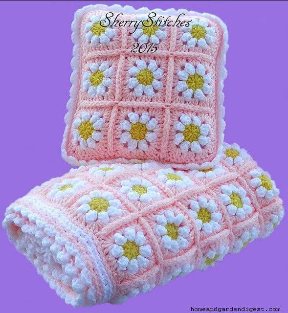 15 Crochet Daisy Flower Blanket Free Patterns