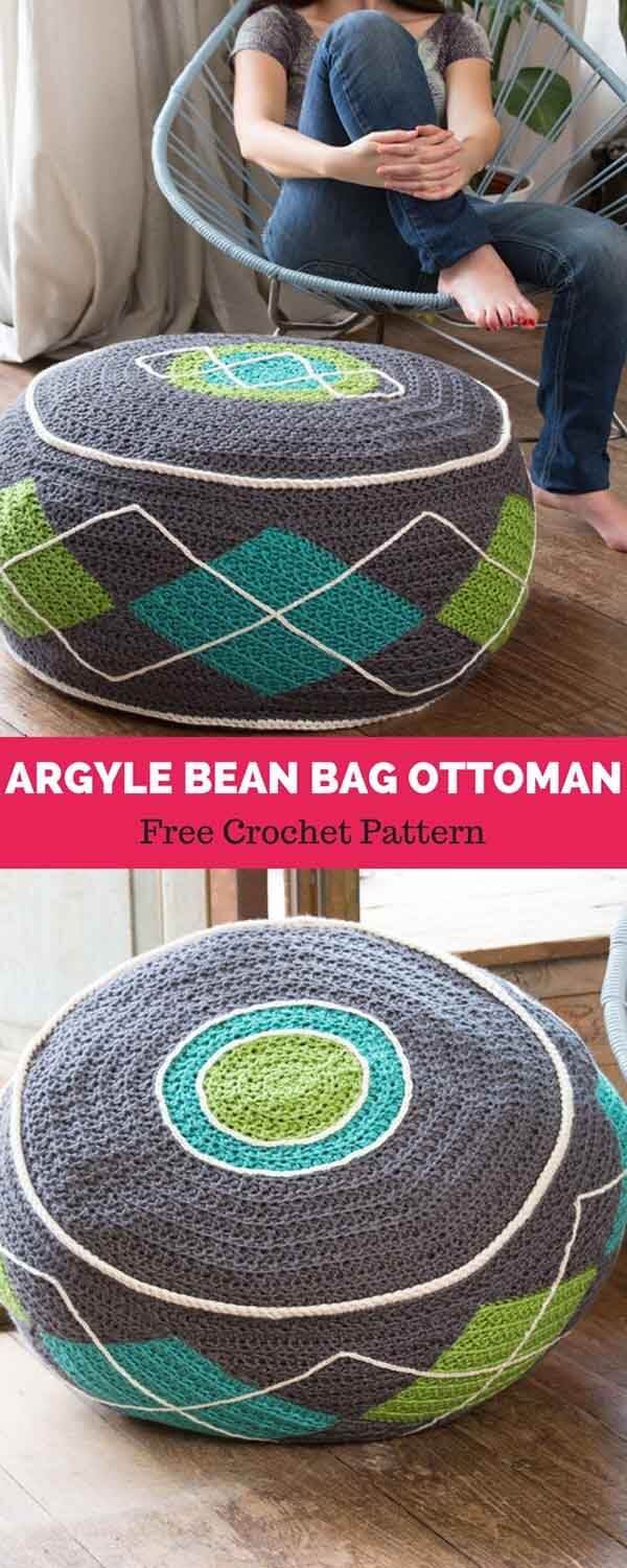 20 Crochet Poofs & Ottoman Free Pattern
