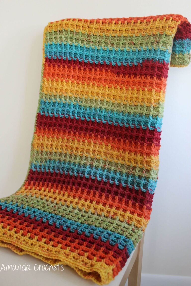 20 Crochet Waffle Stitch Free Patterns