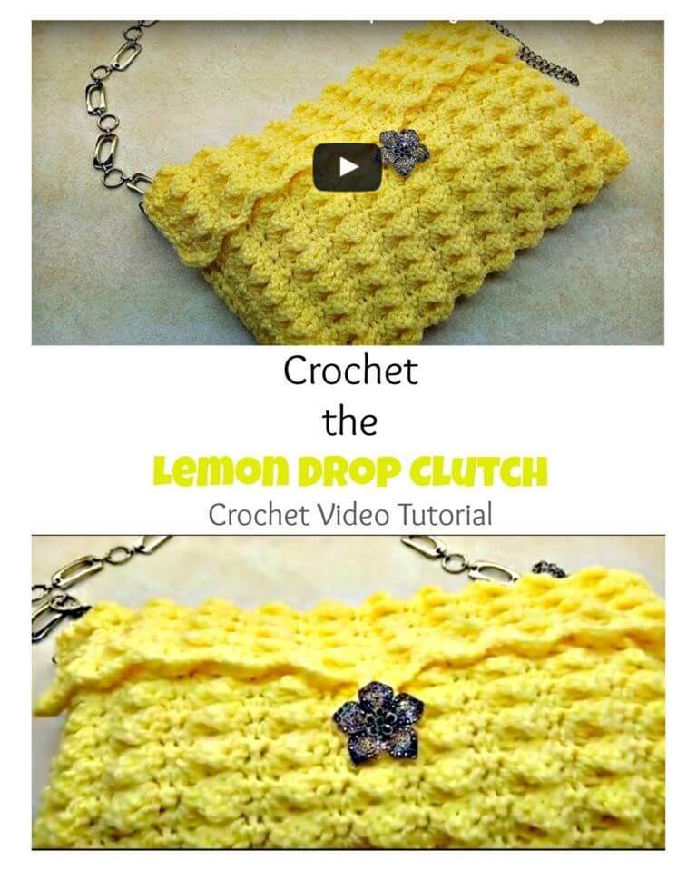 Crochet lemon drop handbag