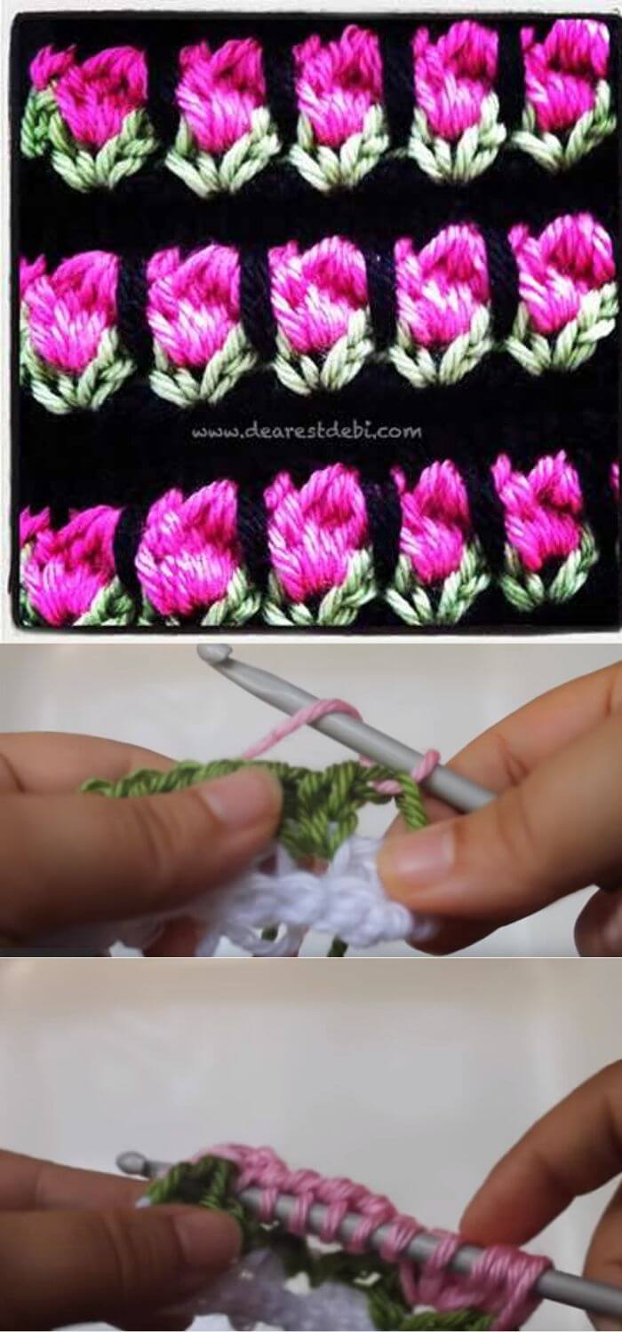 Tunisian rose stitch