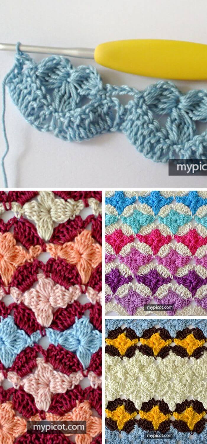The crochet Cluster flower stitch