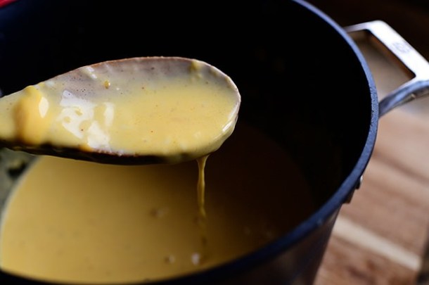 Broccoli with Triple Cheese Dipping Sauce