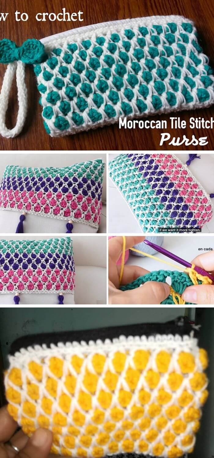 The Moroccan tile stitch purse